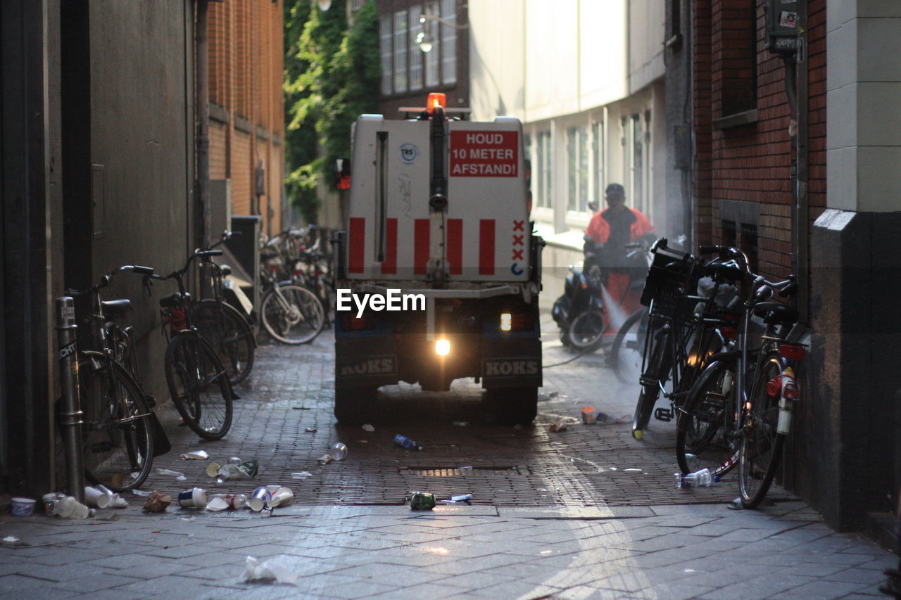 Bicycles parked at roadside