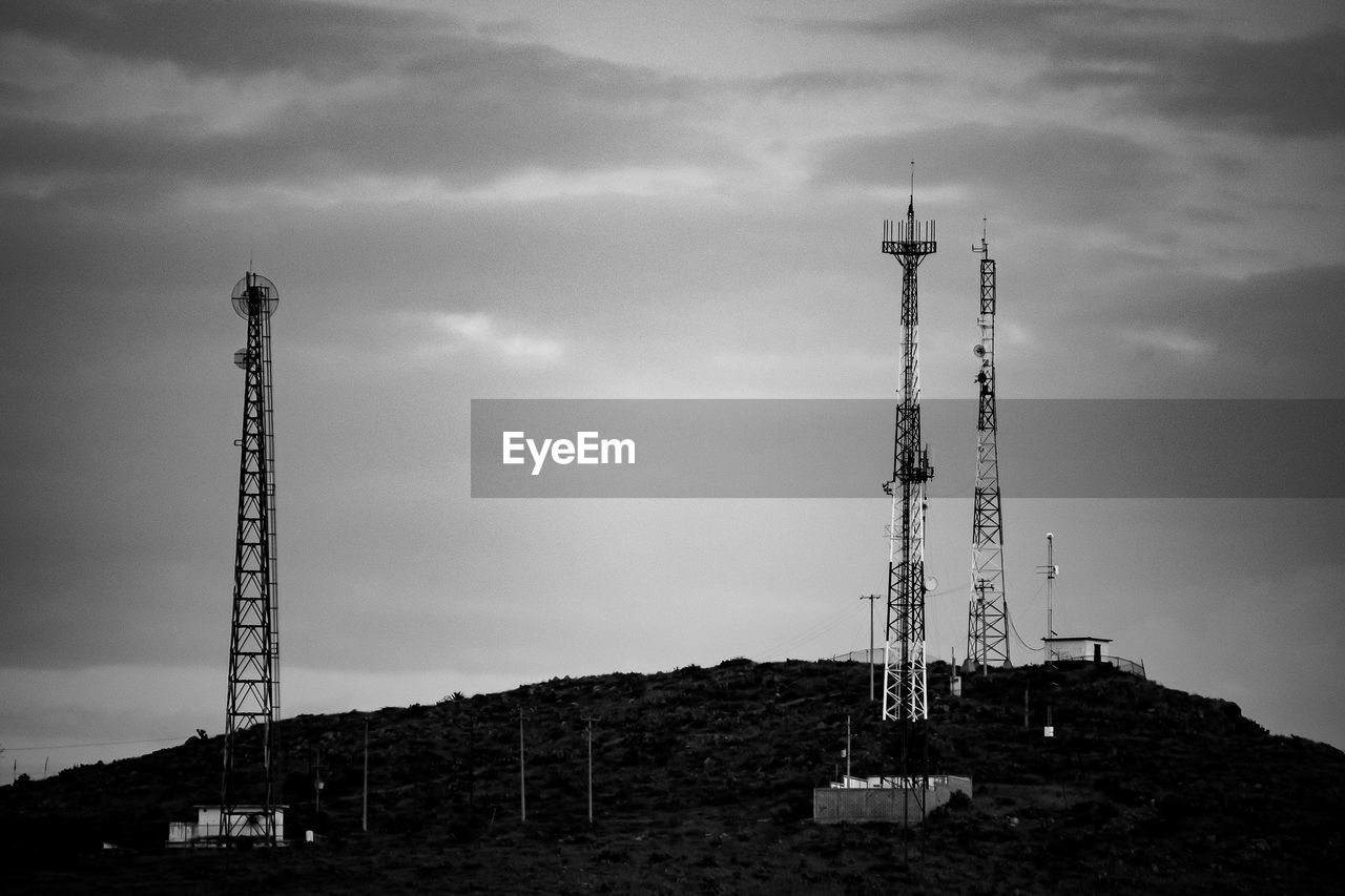 LOW ANGLE VIEW OF COMMUNICATIONS TOWER