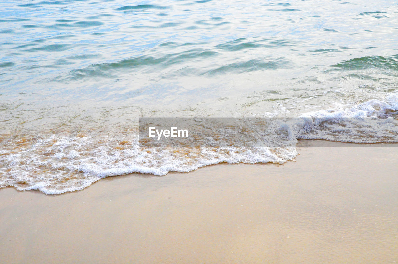 High angle view of surf on beach