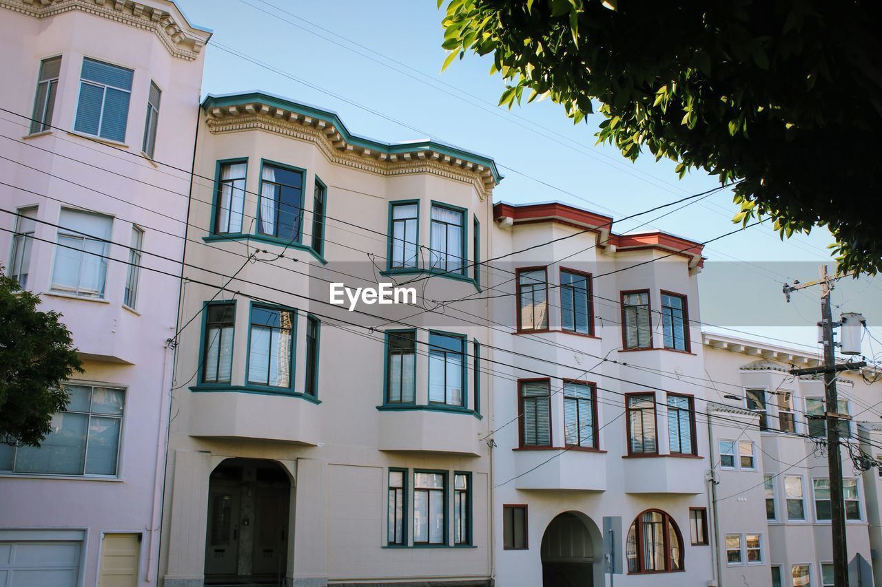 Low angle view of residential building against sky