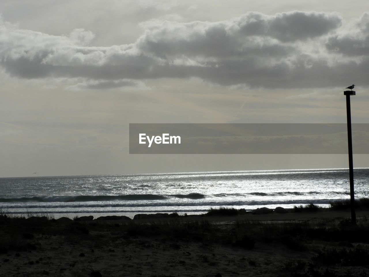 SCENIC VIEW OF SEA SHORE AGAINST SKY