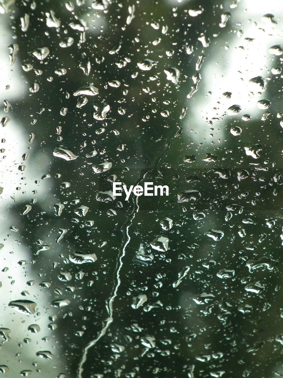 Close-up of raindrops on glass window