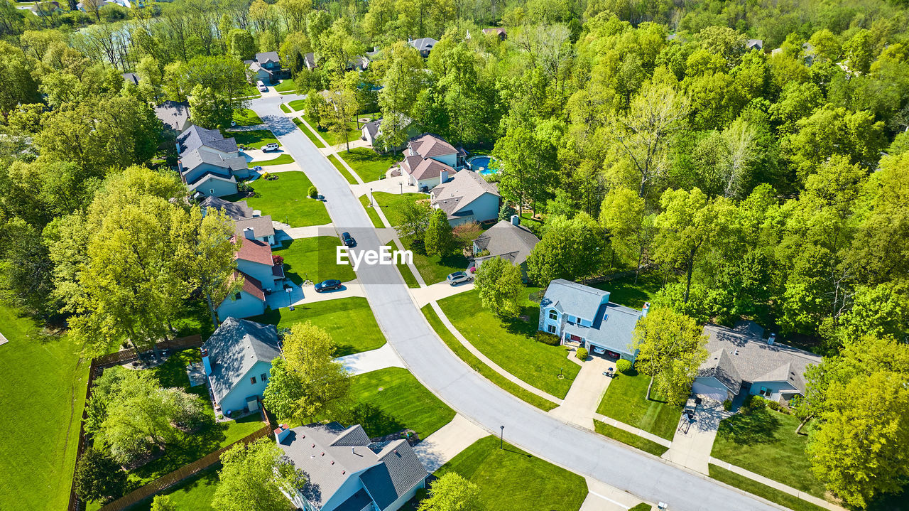 high angle view of townscape