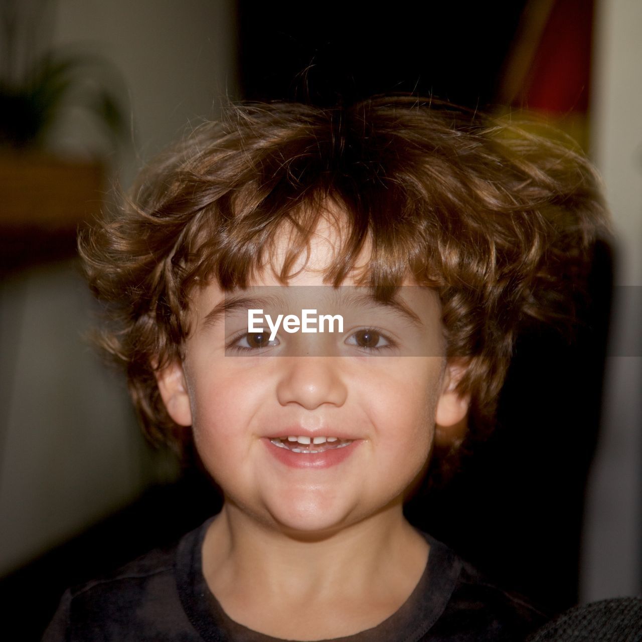 Portrait of smiling boy at home