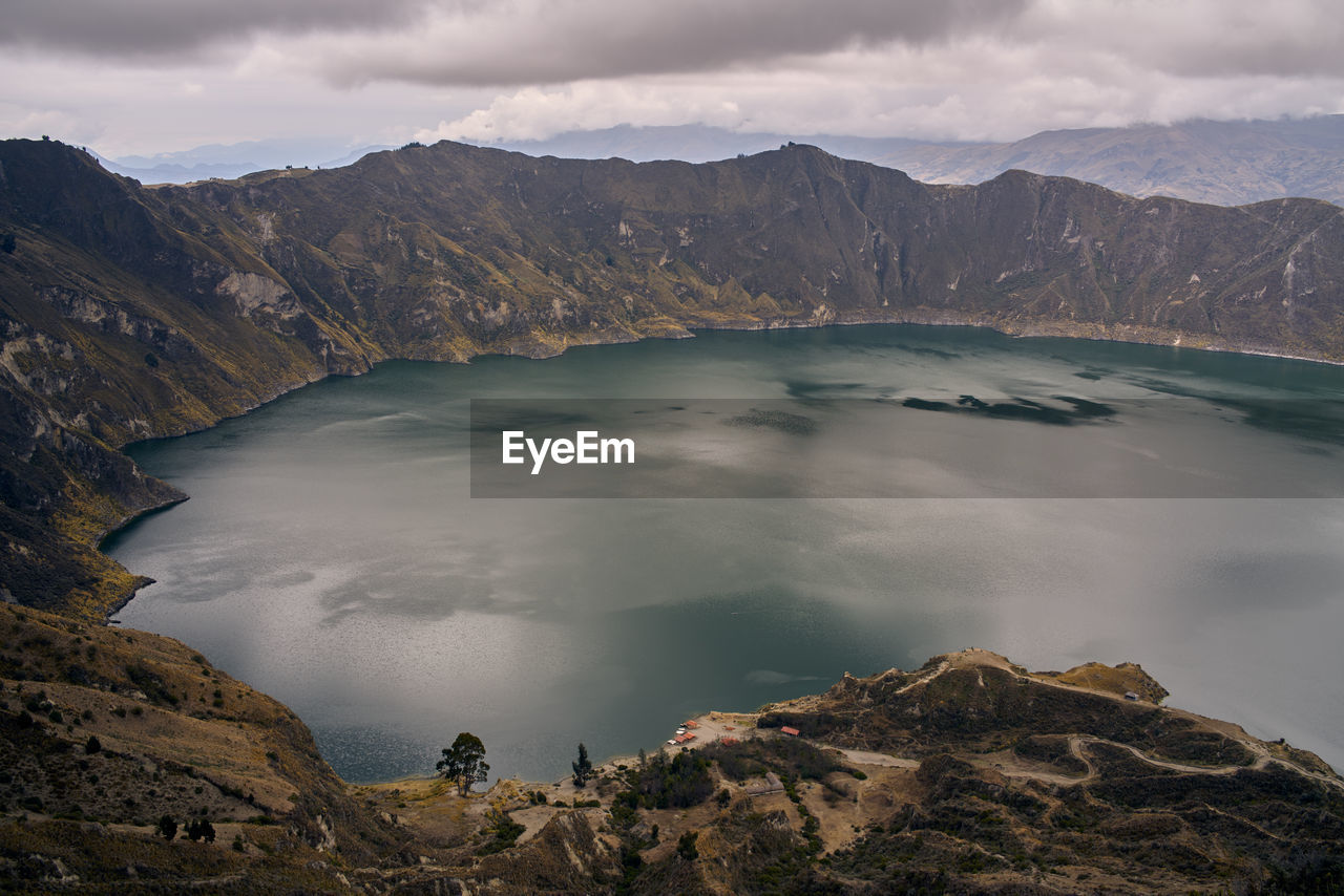 Scenic view of volcanic landscape against sky