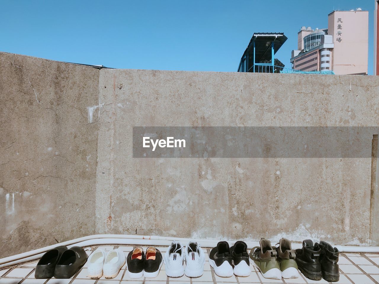 Low angle view of building against clear sky