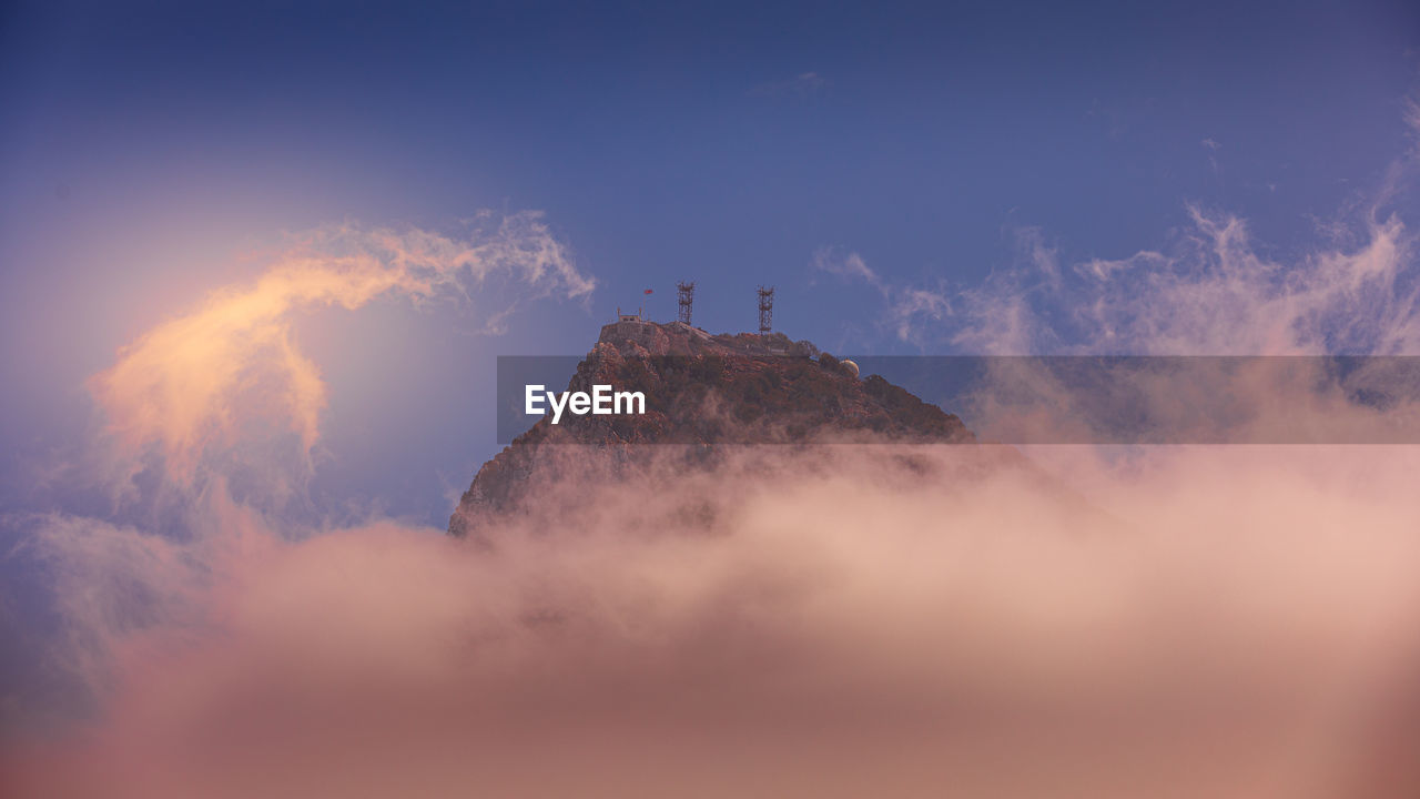 Low angle view of mountain against sky