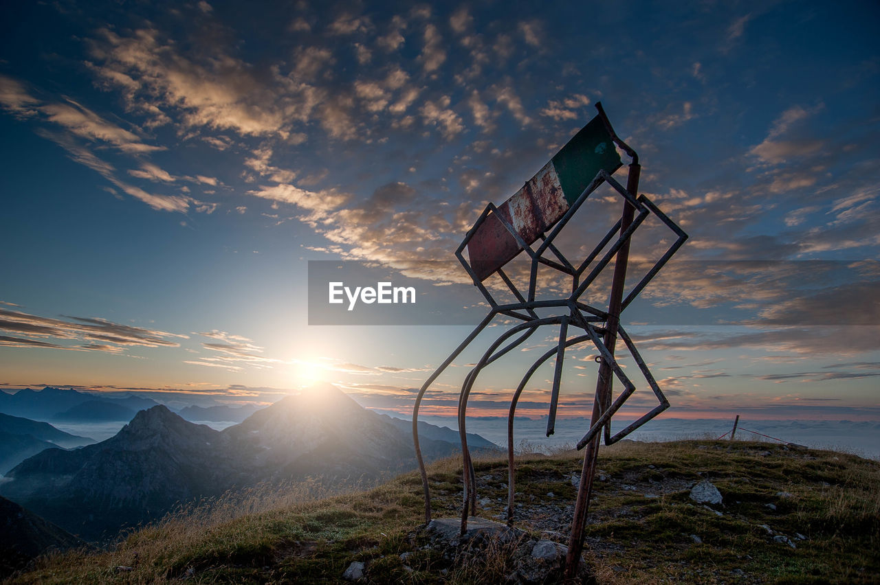 Old cross on the top of the mountain