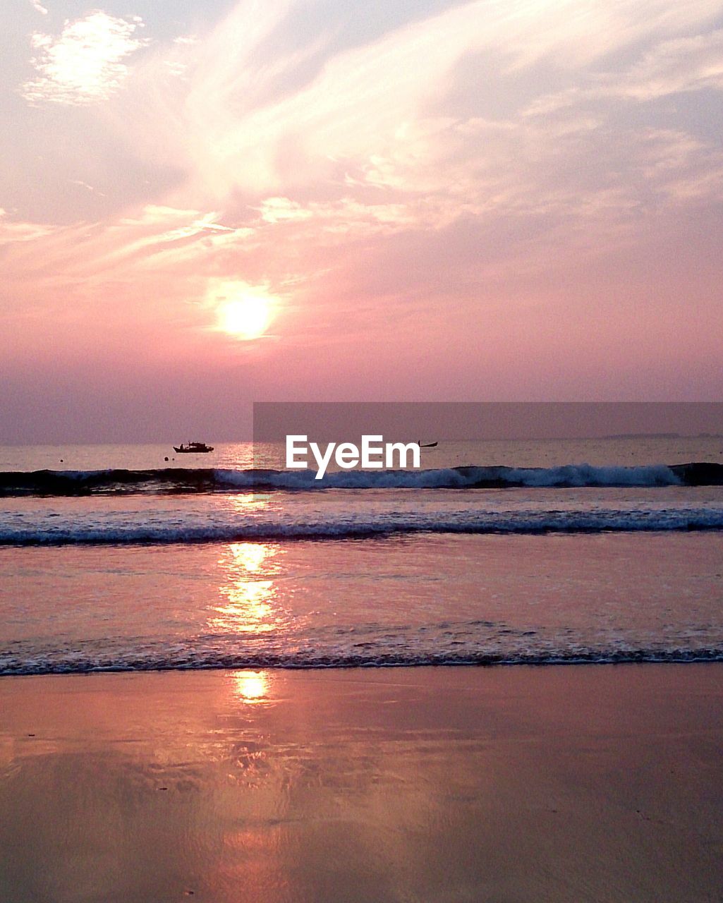 Scenic view of sea during sunset