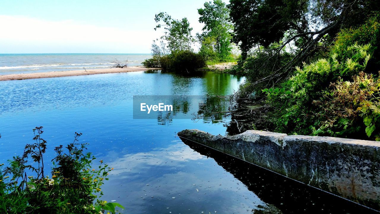 Scenic view of calm sea against sky