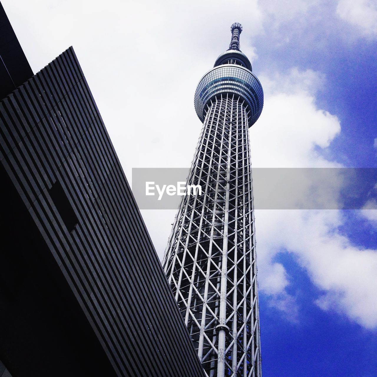 Low angle view of modern building against sky