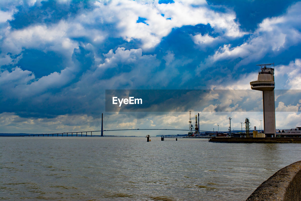 View of sea against cloudy sky