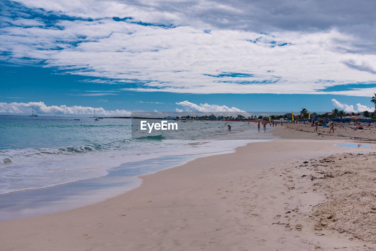 Scenic view of beach against sky