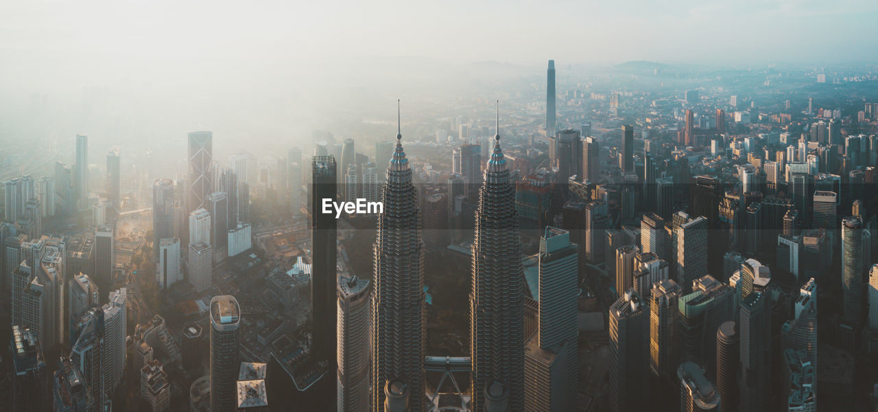 Panoramic view of modern buildings in city