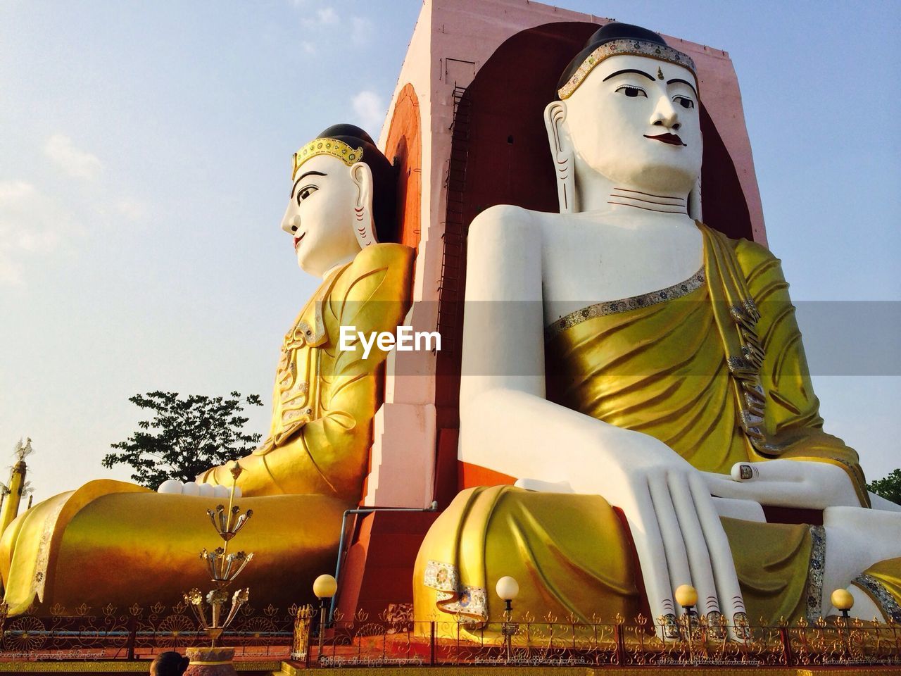 Low angle view of buddha statues