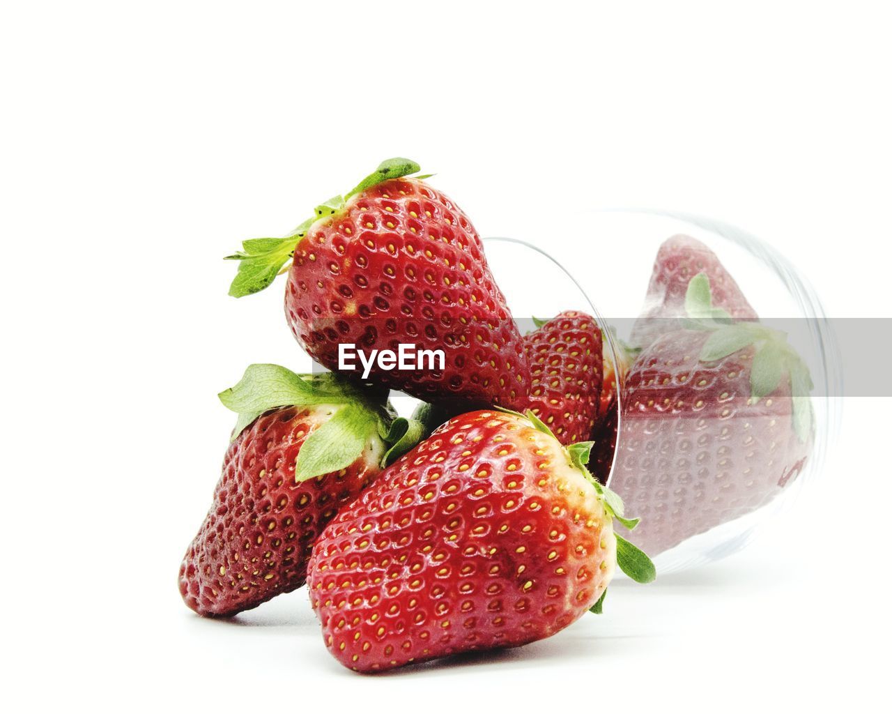 Close-up of strawberry against white background