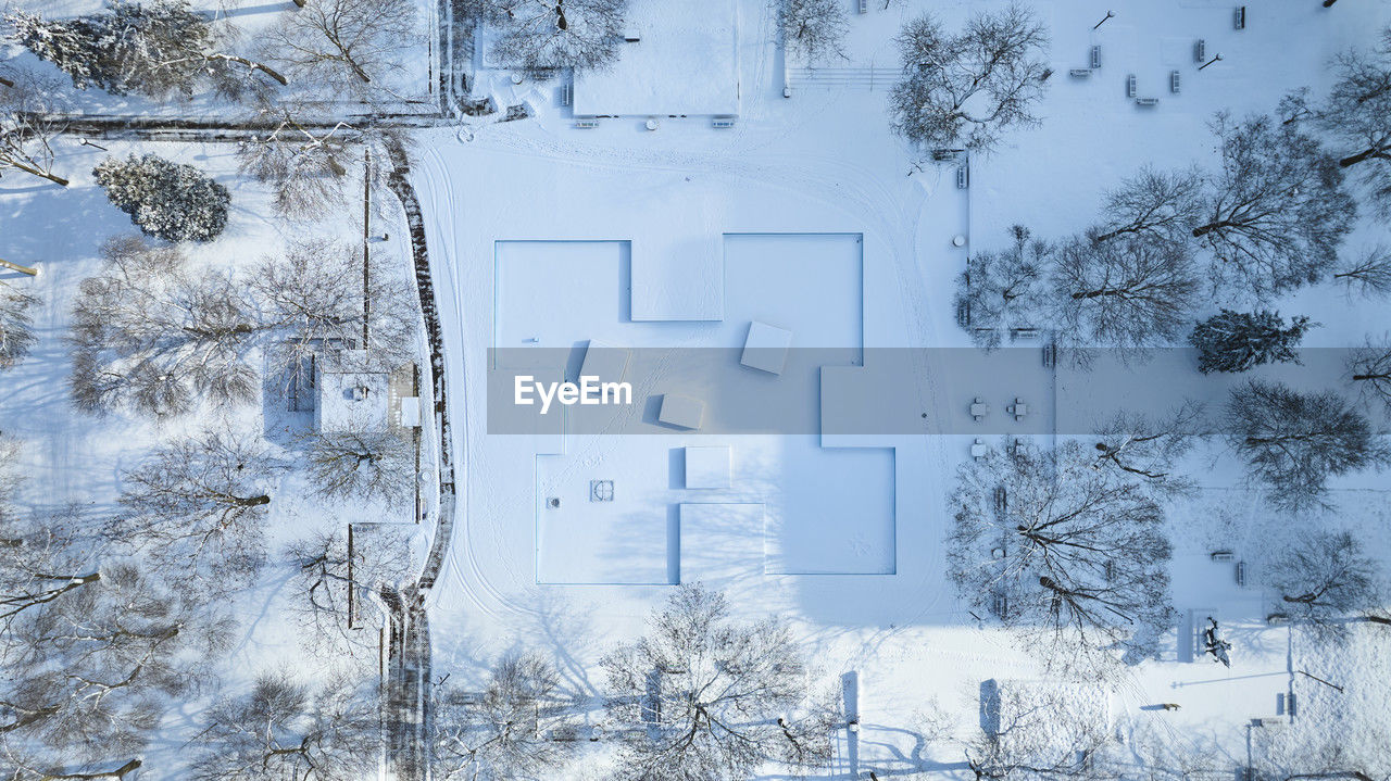 aerial view of snow covered landscape