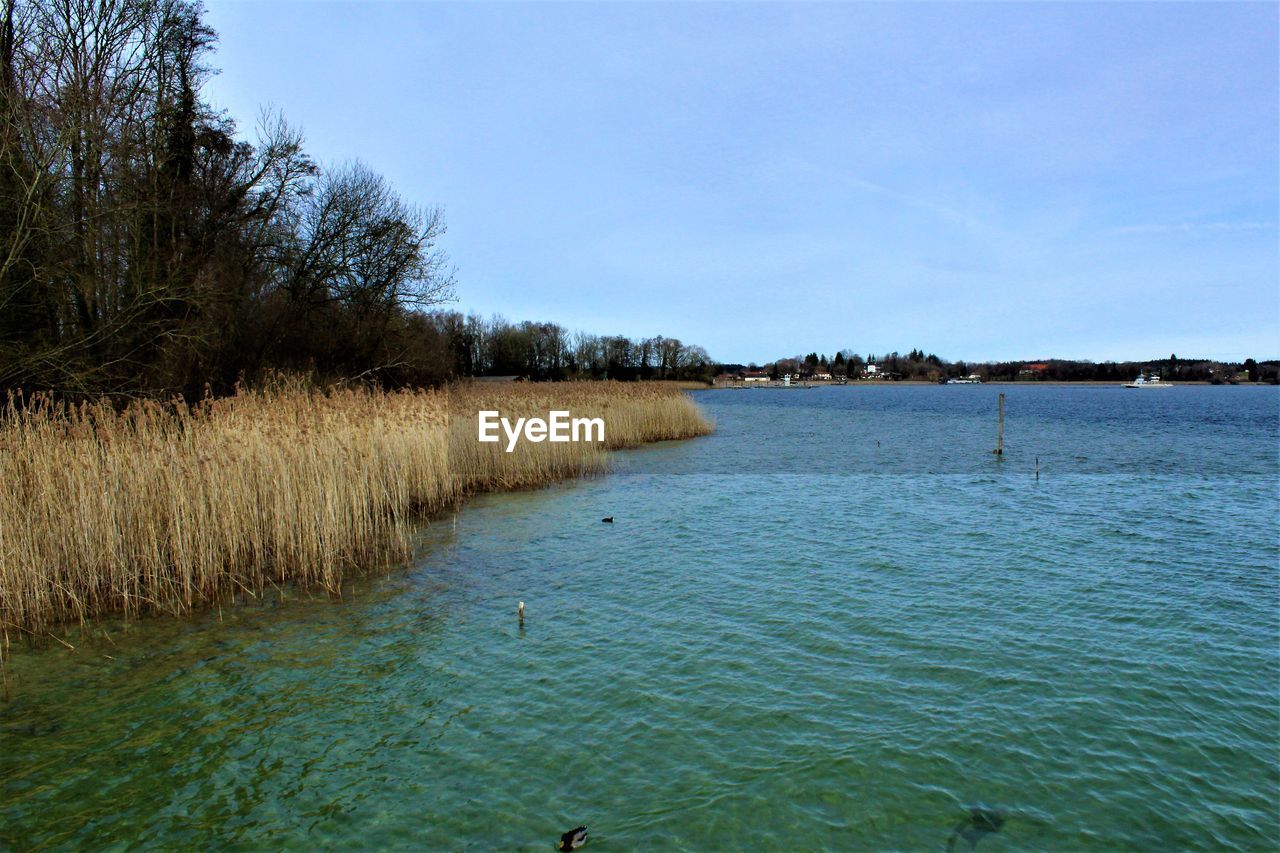 IDYLLIC VIEW OF LAKE AGAINST CLEAR SKY