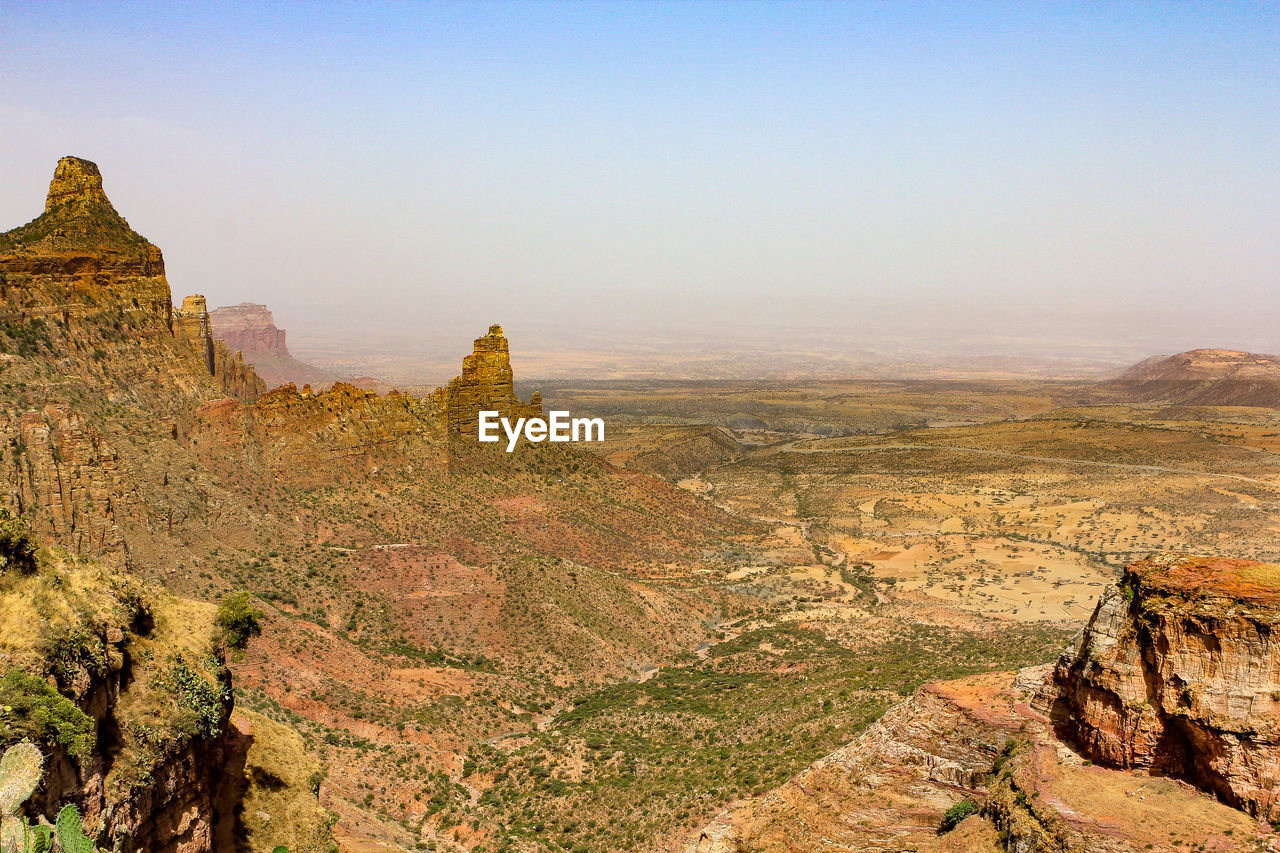 View from miriam korkor rock hewn church tigray ethiopia