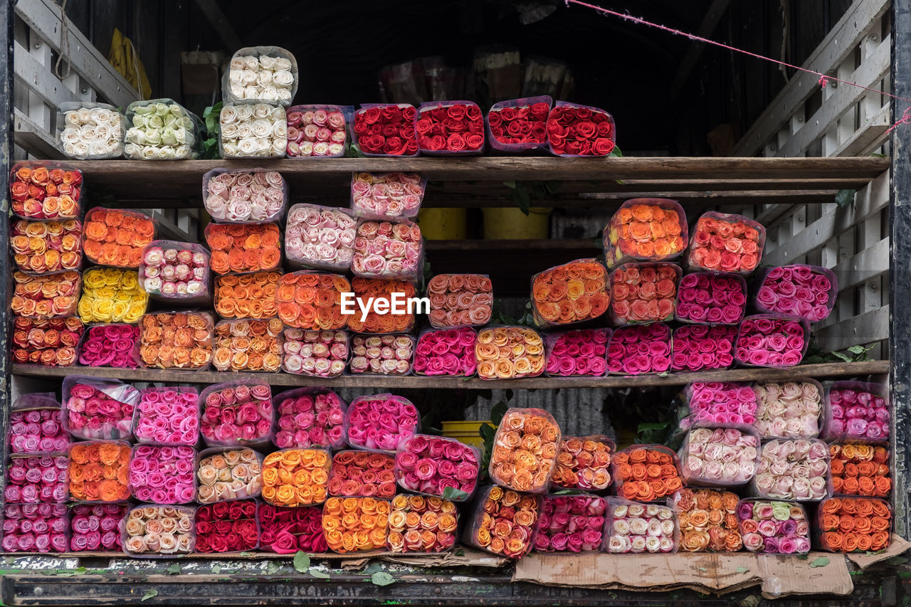 VARIOUS FRUITS FOR SALE AT STORE