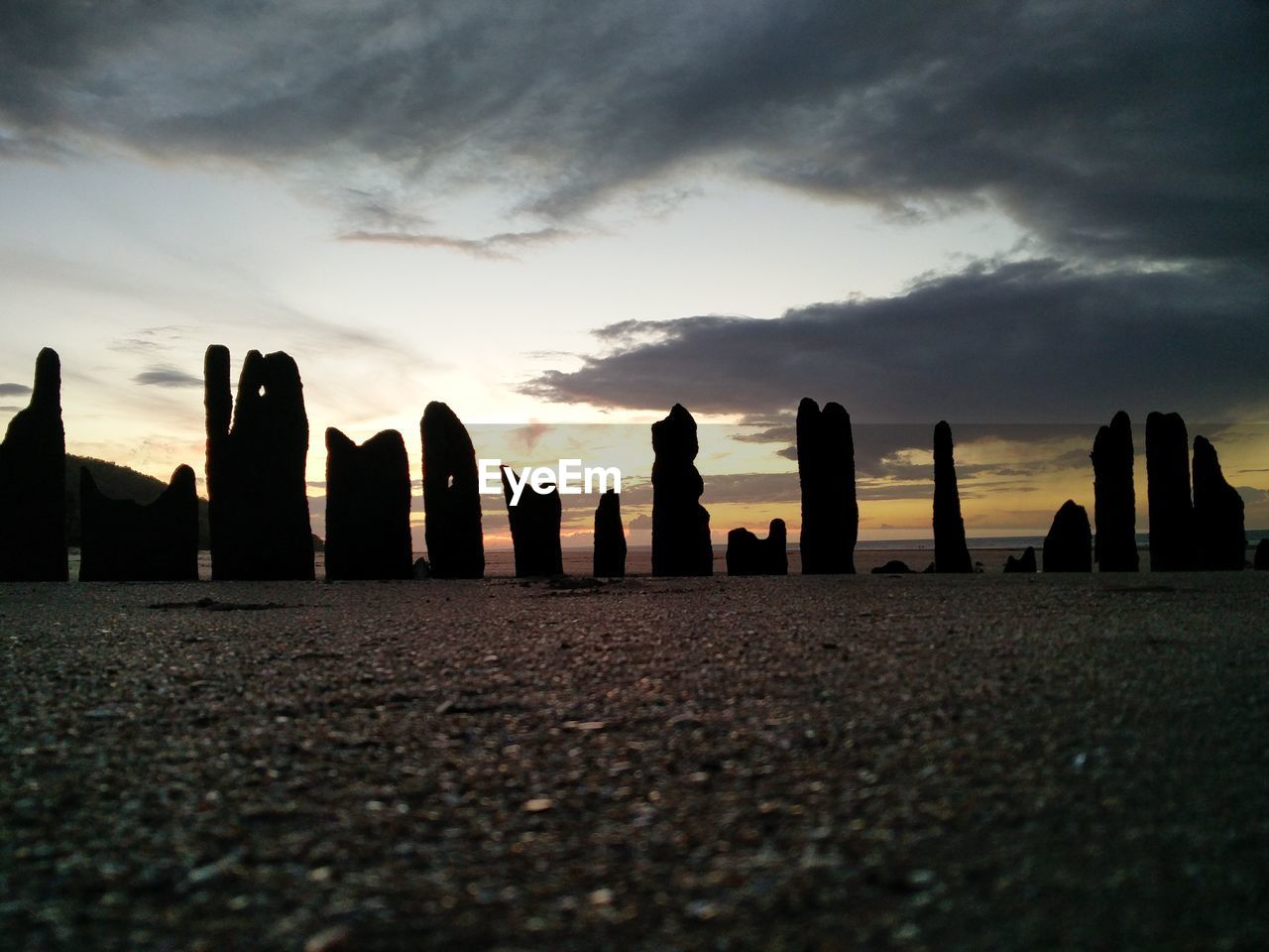 View of city at sunset