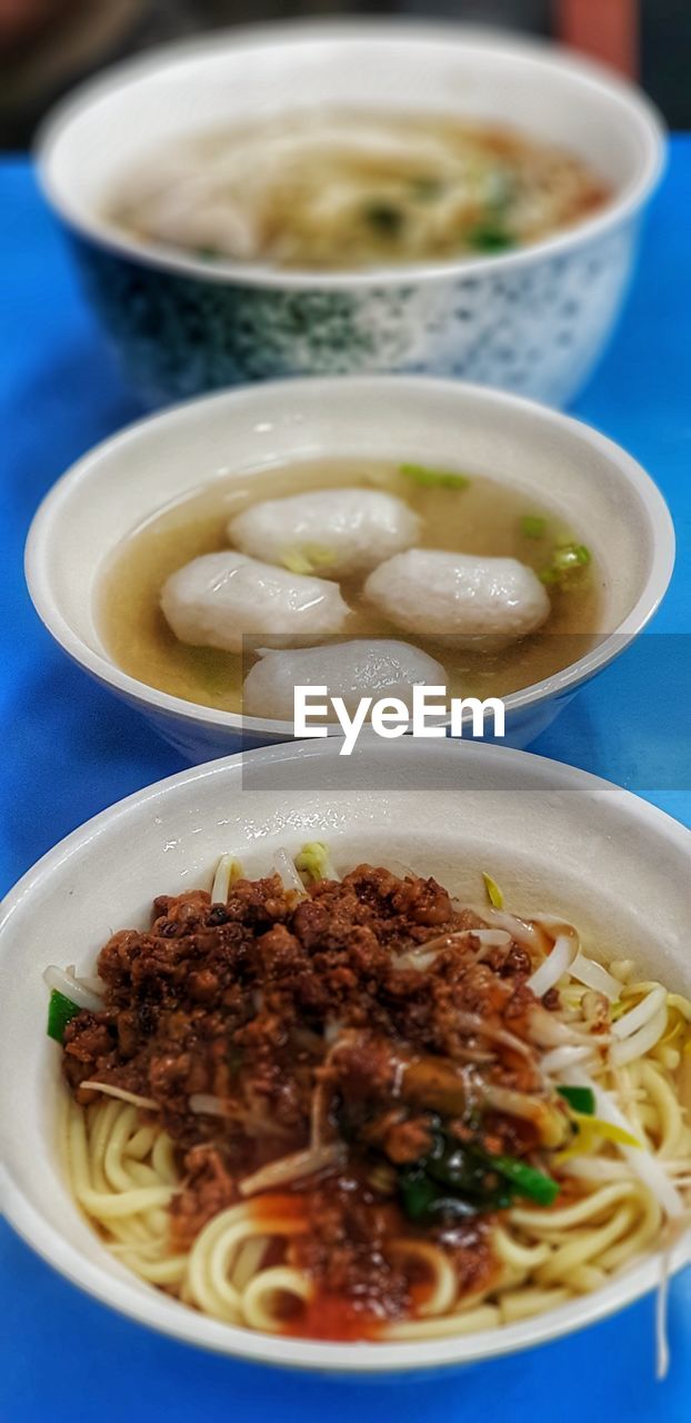 Close-up of food in bowls on table