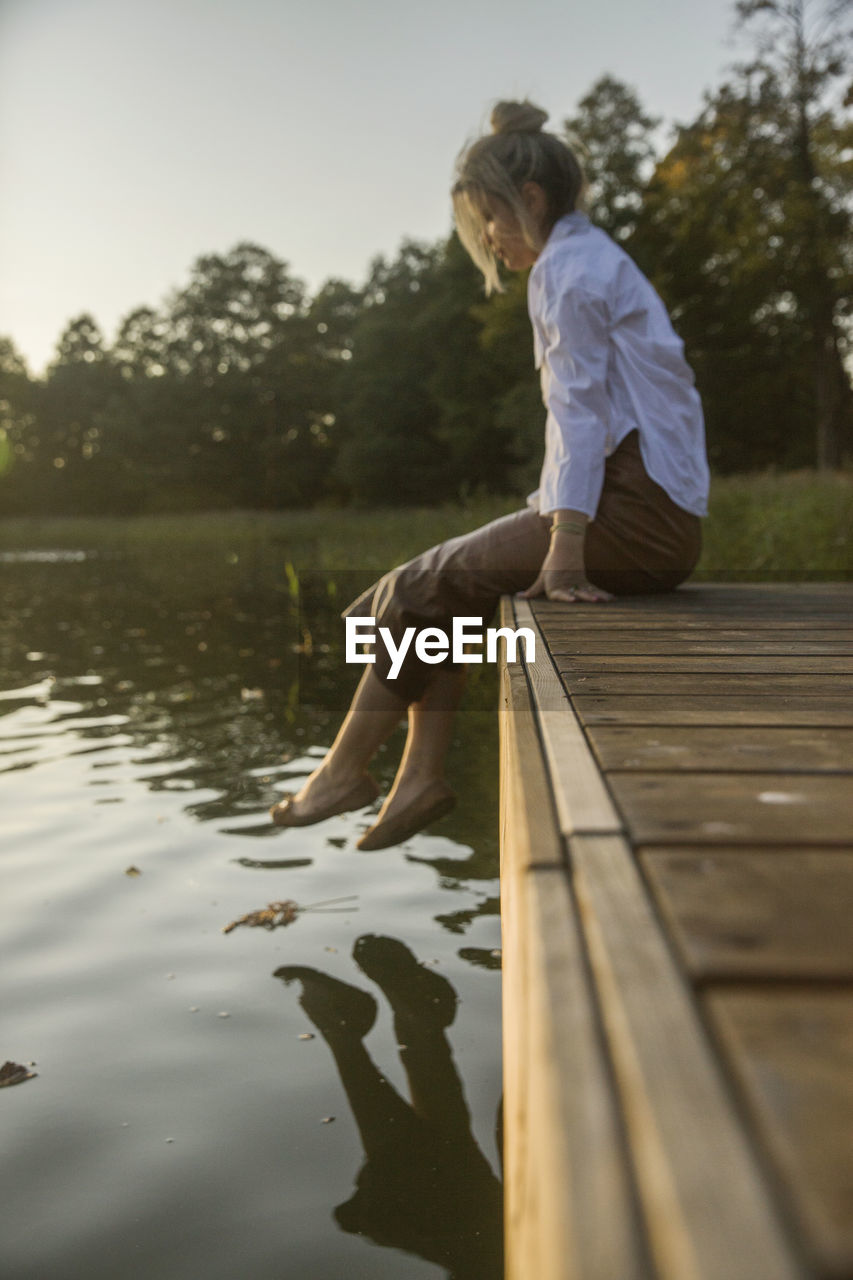 Girl by the lake