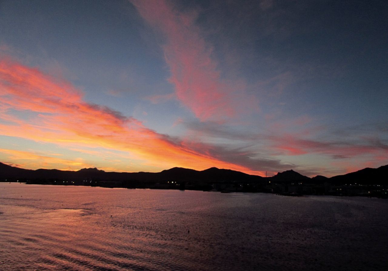 Scenic view of sea during sunset