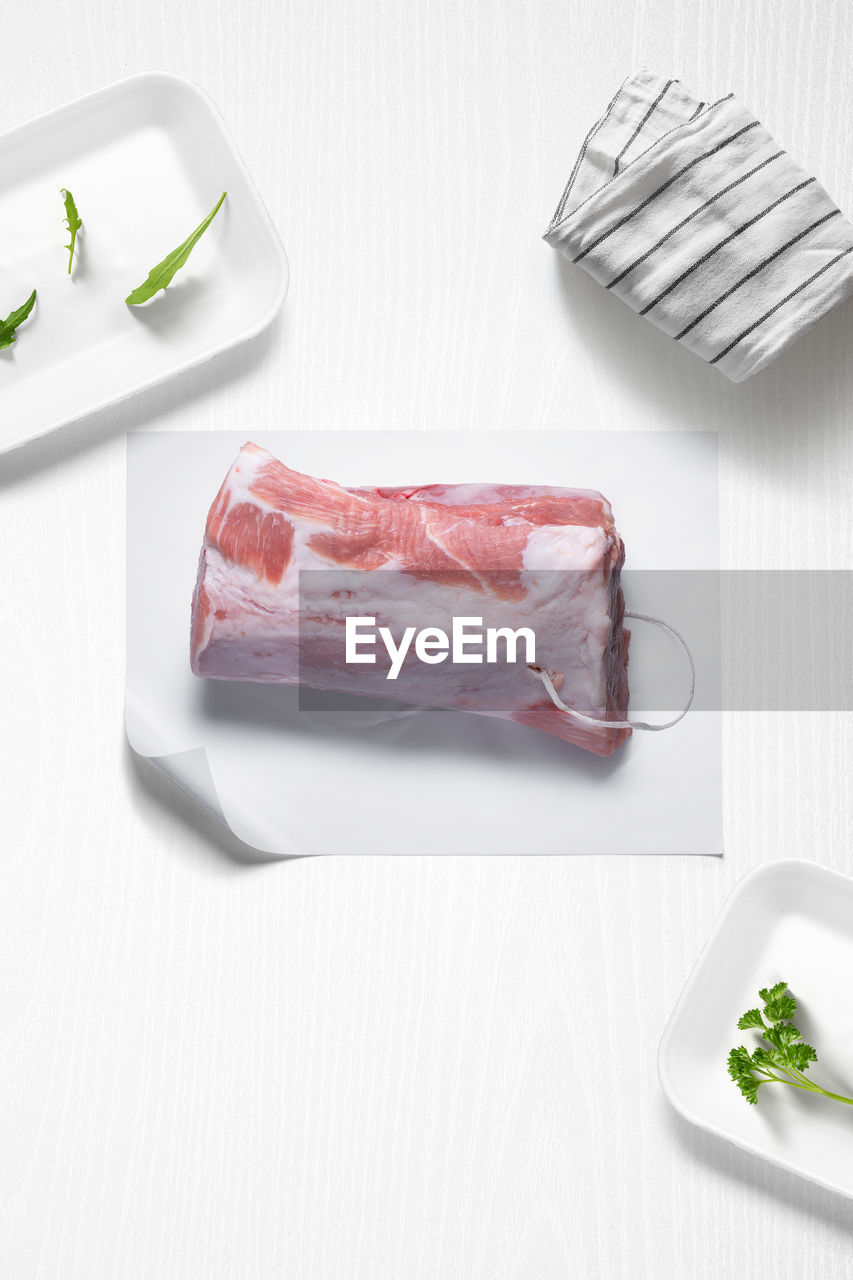 food and drink, food, indoors, studio shot, no people, meat, vegetable, white background, freshness