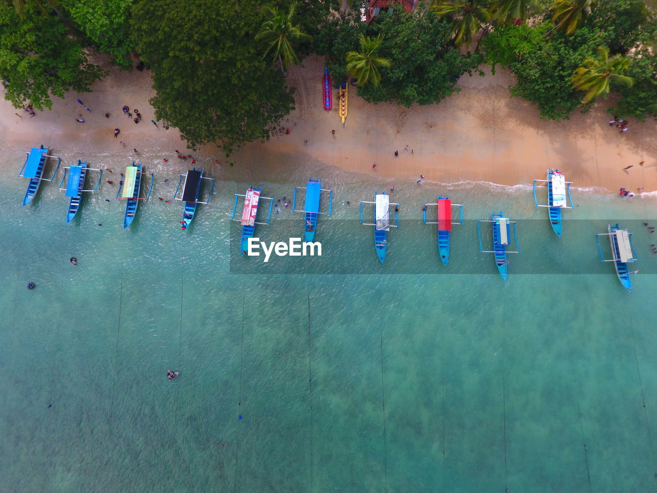 High angle view of beach