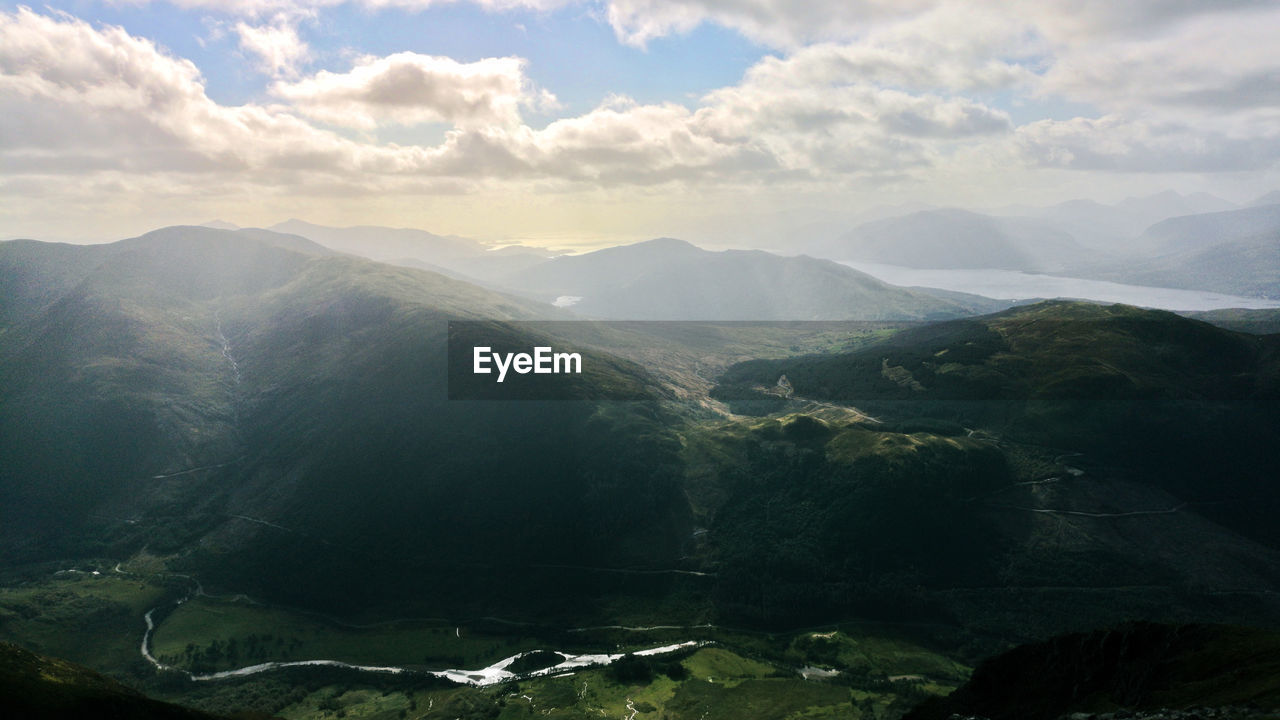 Scenic view of mountains against sky