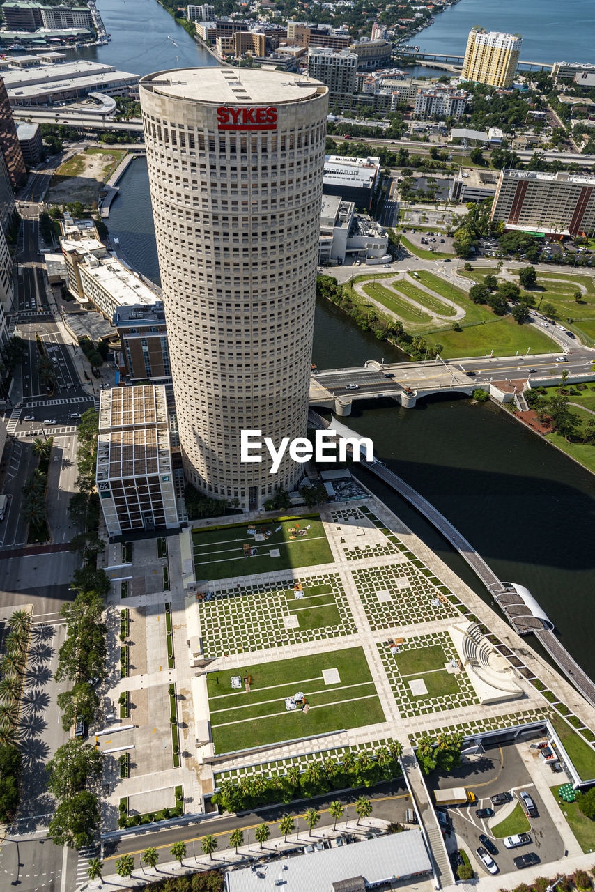 HIGH ANGLE VIEW OF MODERN BUILDINGS