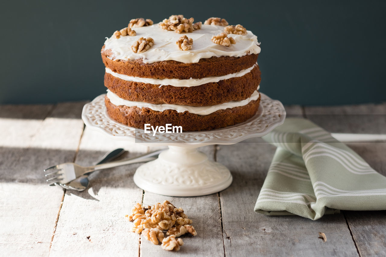 Close-up of cake on table