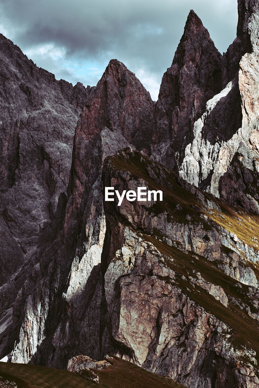 Scenic view of mountain range against sky