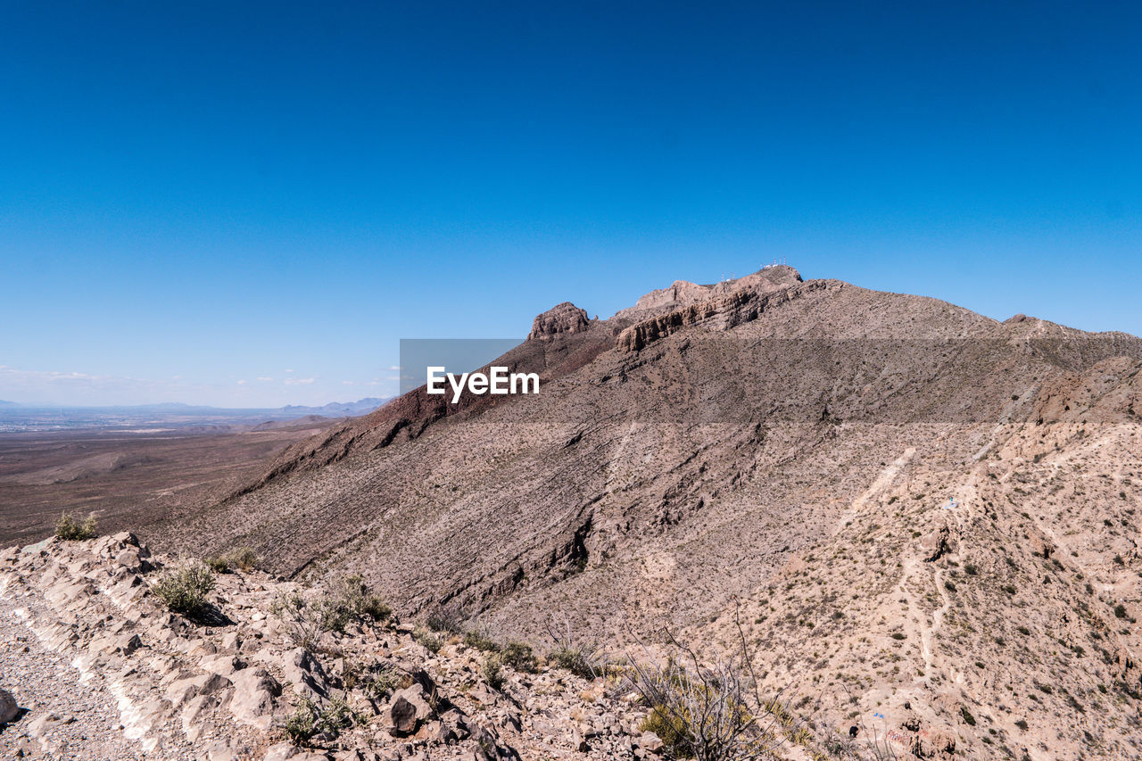 SCENIC VIEW OF ARID LANDSCAPE AGAINST CLEAR SKY