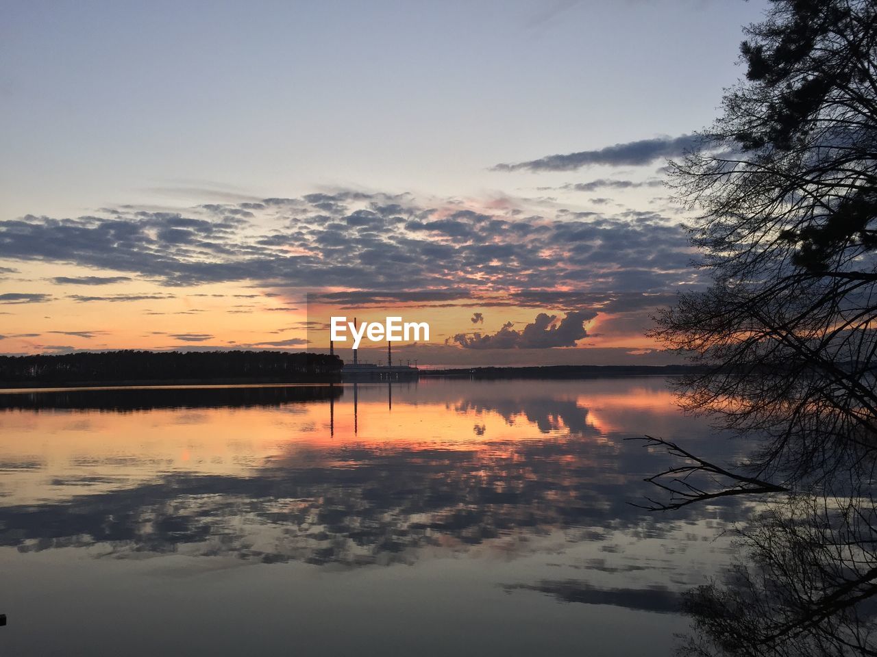 Scenic view of silhouette trees against sky during sunset