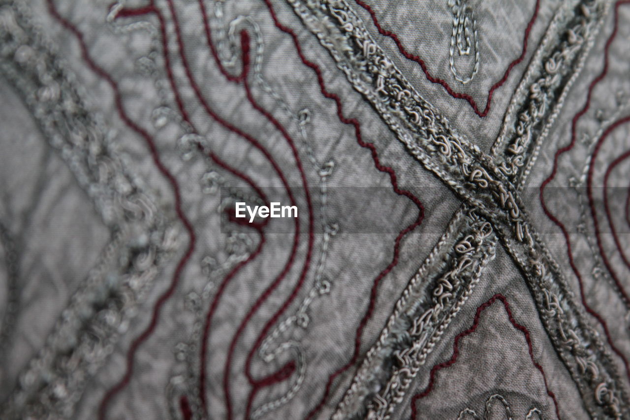 Full frame shot of embroidery fabric