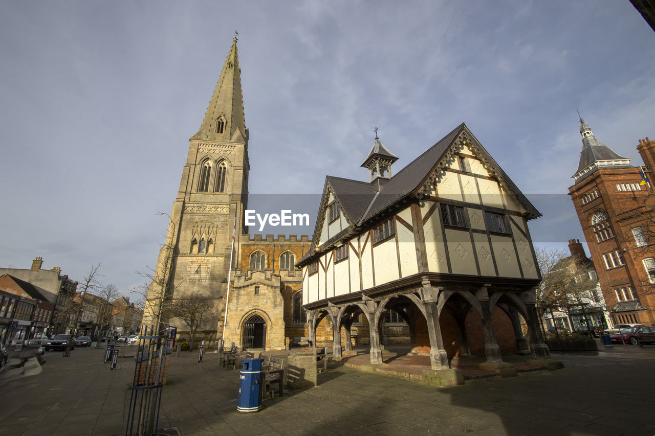 The old grammar school was built in 1614 in market harborough, leicestershire, uk