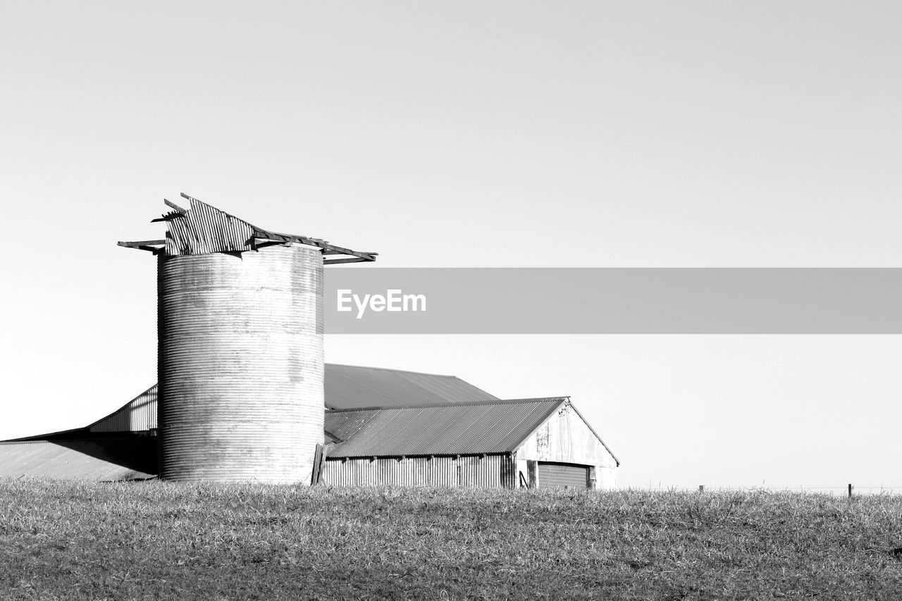 Broken down silo in a rural scene