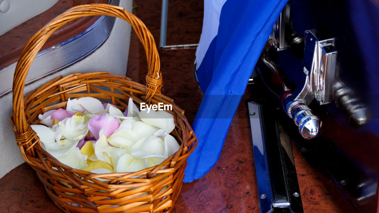 Close-up of flower petals in whicker