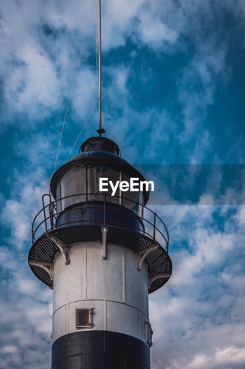 Low angle view of a lighthouse against sky
