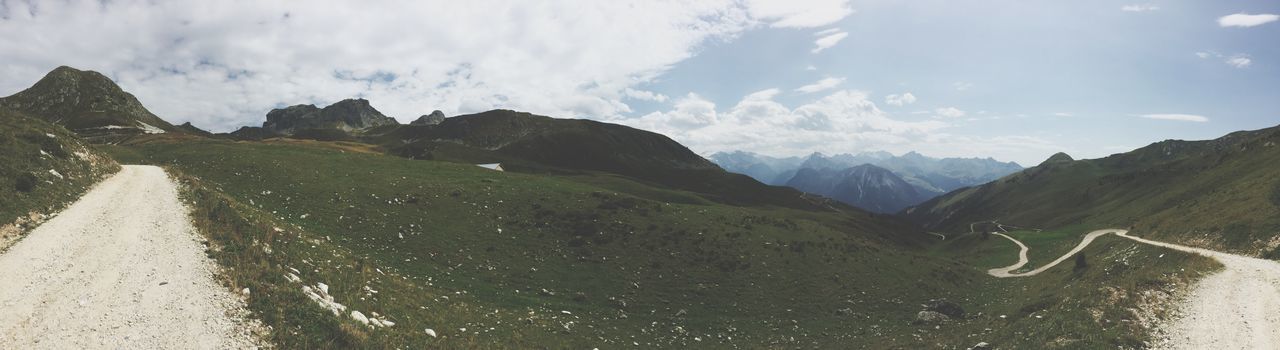 Scenic view of mountains against sky