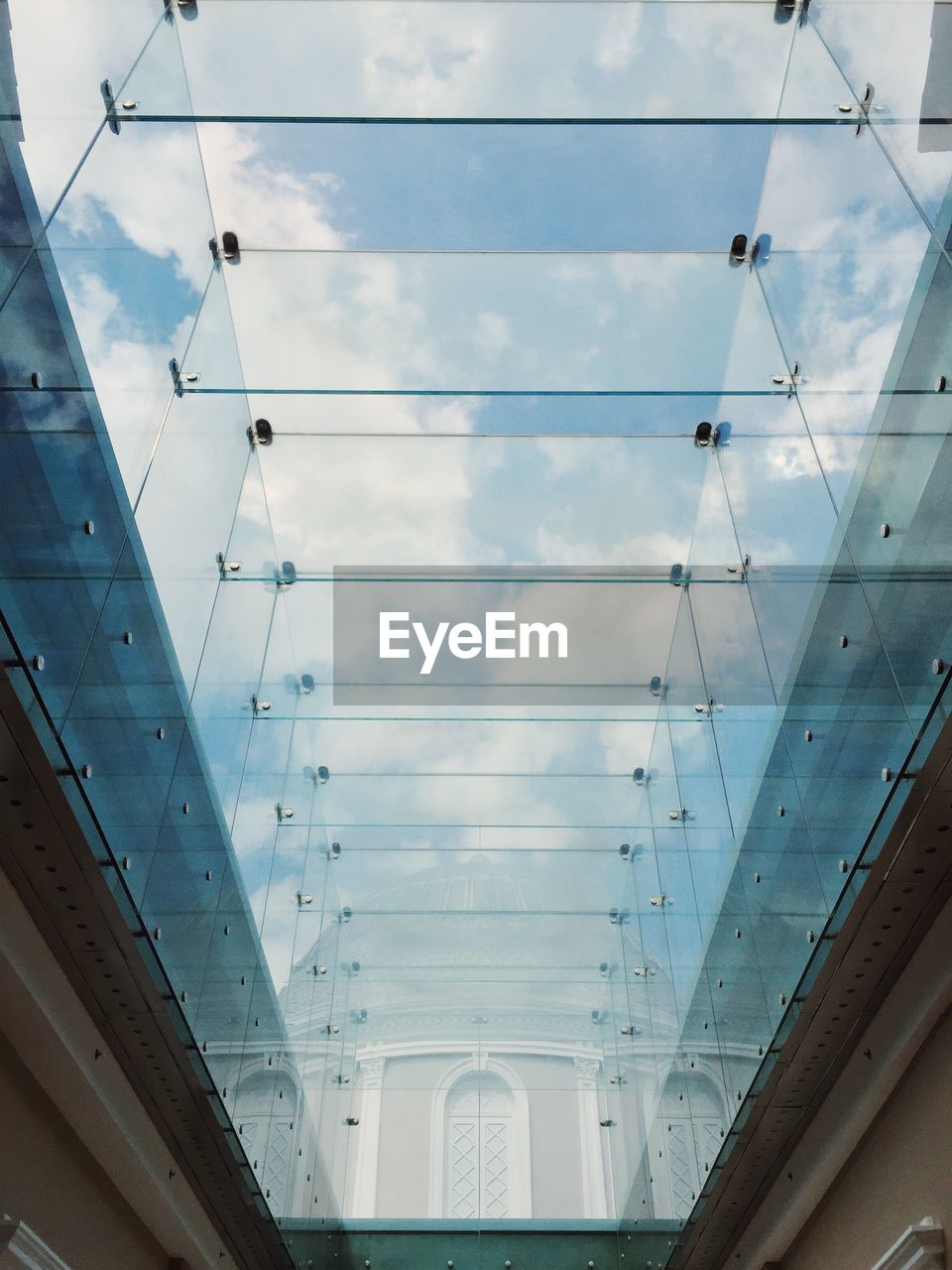 LOW ANGLE VIEW OF SKY SEEN THROUGH SKYLIGHT