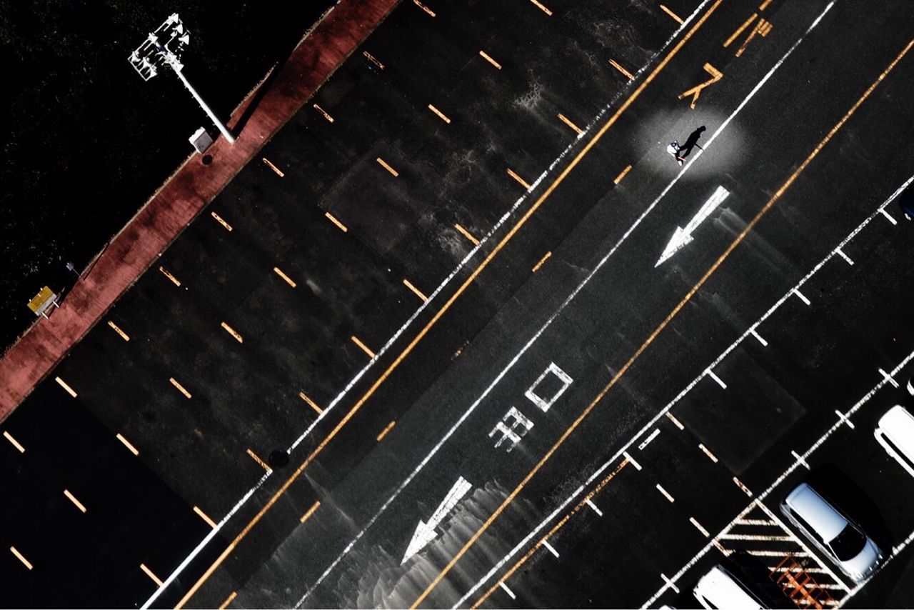 Aerial view of road