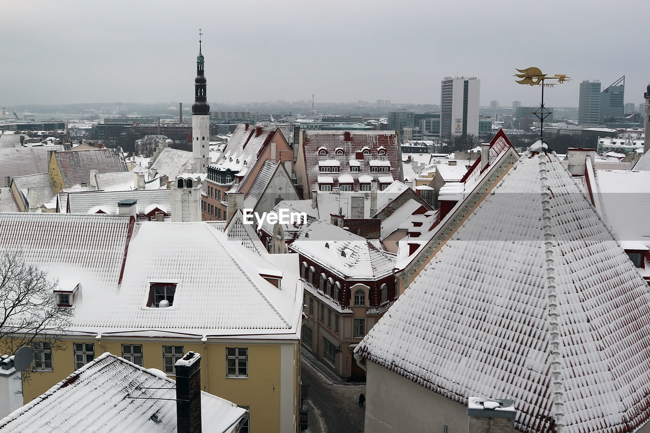 Panoramic view of tallinn old town, estonia