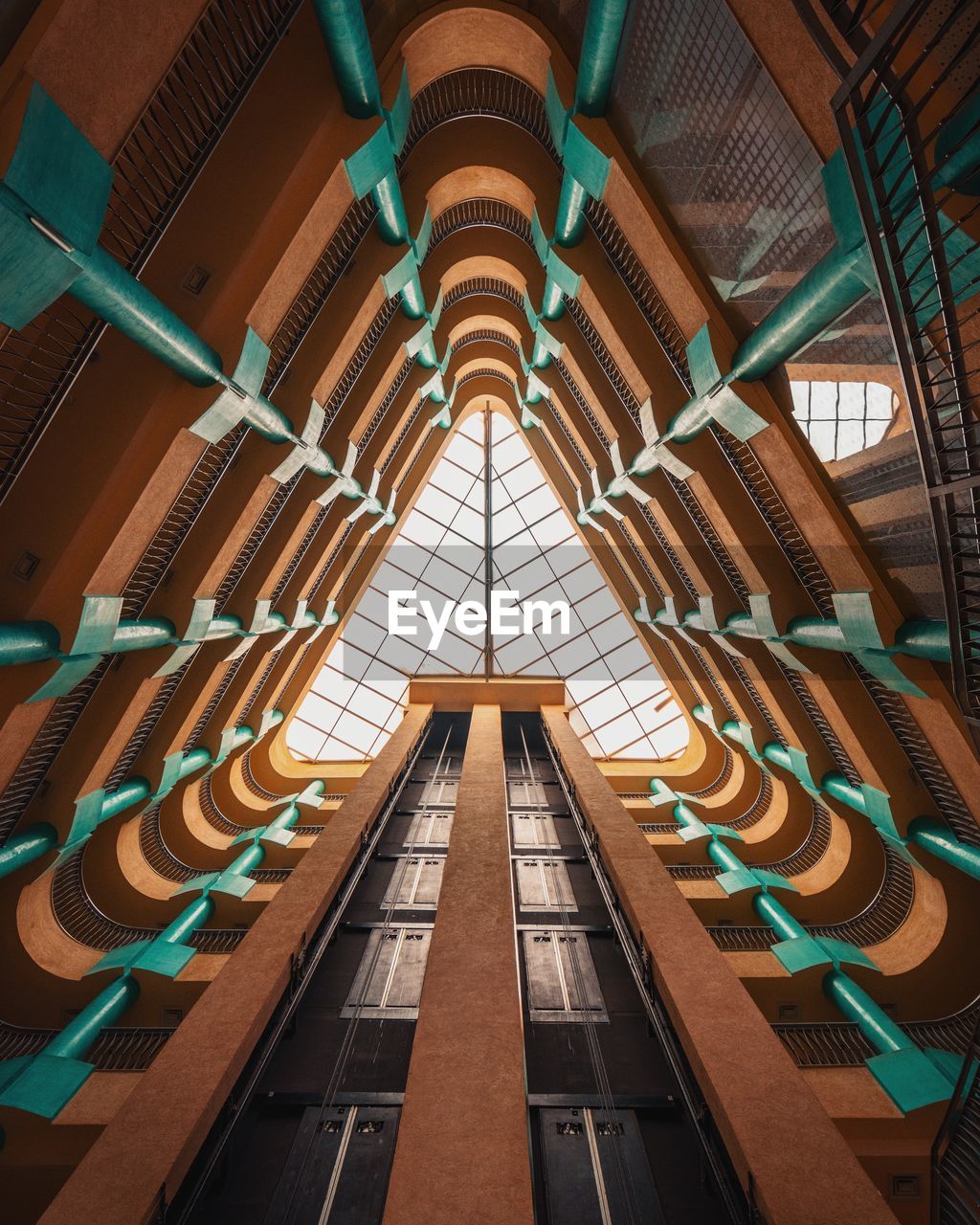 Low angle view of illuminated ceiling in building