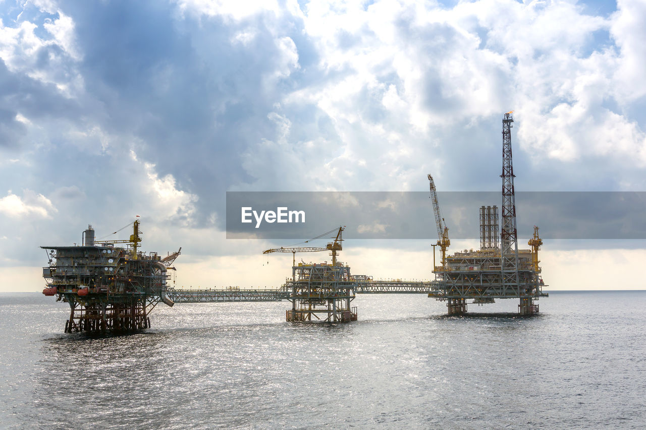 Seascape of an oil production platform at offshore terengganu oil field
