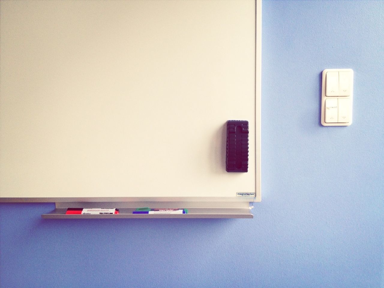 Close-up view of whiteboard
