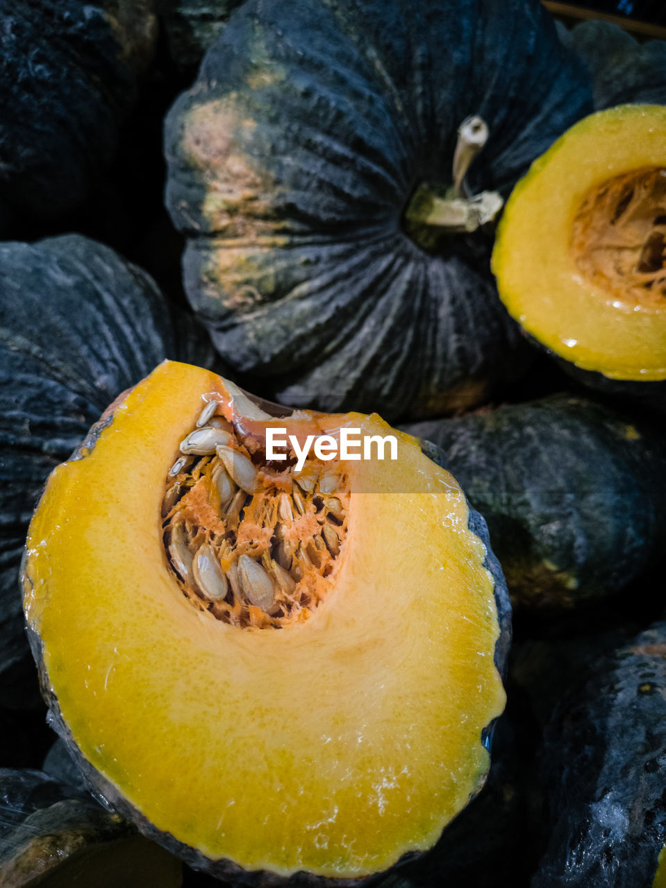 HIGH ANGLE VIEW OF PUMPKINS