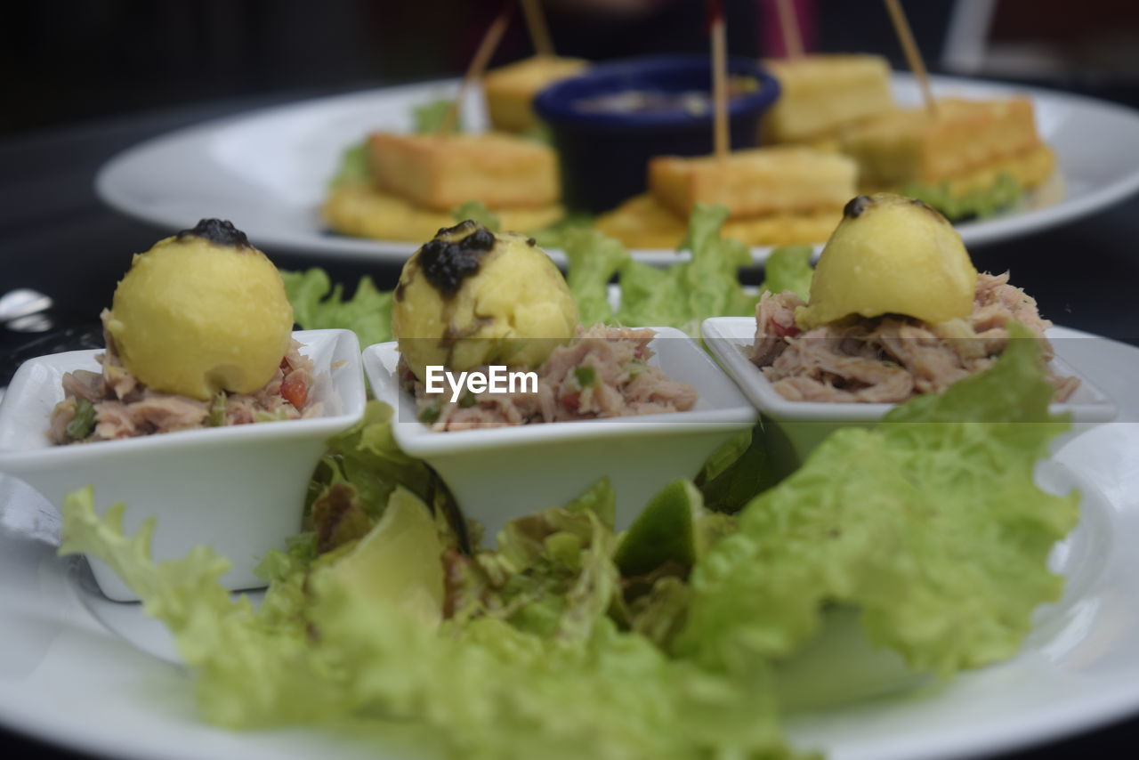 Close-up of served food